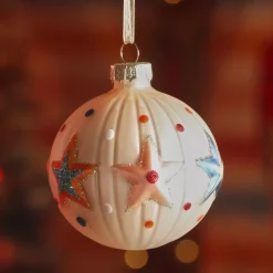 KAEMINGK Palline Di Natale-Set di 3 palline di Natale in vetro (D80 mm) Circo stellato