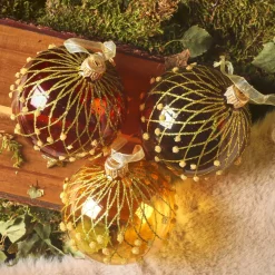 KAEMINGK Palline Di Natale-Set di 6 palline di Natale in vetro (D80 mm) Vintage Reno Multicolore