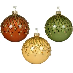 KAEMINGK Palline Di Natale-Set di 6 palline di Natale in vetro (D80 mm) Vintage Reno Multicolore