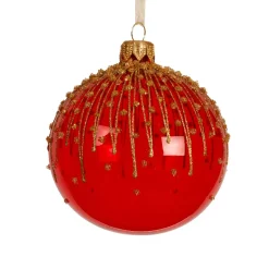 KAEMINGK Palline Di Natale-Set di 6 palline di Natale in vetro (D80 mm) Fiore ghiacciato