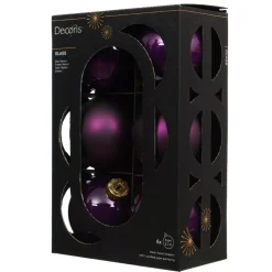 KAEMINGK Palline Di Natale-Set di 6 palline di Natale in vetro (D80 mm) Boreale Fico