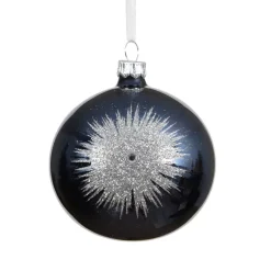 KAEMINGK Palline Di Natale-Set di 6 palline di Natale in vetro (D80 mm) Scintilla d'inverno e Argento