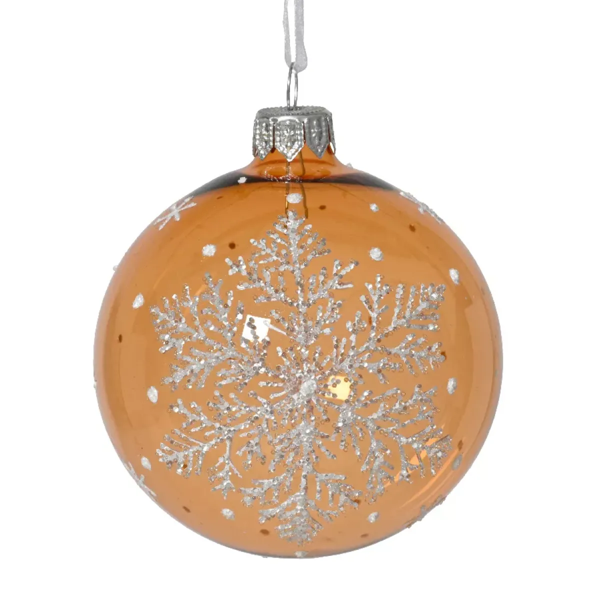KAEMINGK Palline Di Natale-Set di 6 palline di Natale in vetro (D80 mm) Fiocco di neve fatato
