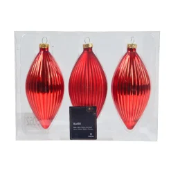 KAEMINGK Palline Di Natale-Set di 3 palline di Natale in vetro (D60 mm) Goccia Preziosa