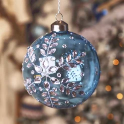 KAEMINGK Palline Di Natale-Set di 2 palline di Natale in vetro (D100 mm) Ghiaccio di diamante