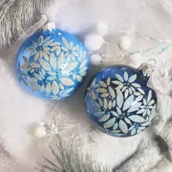 KAEMINGK Palline Di Natale-Set di 6 palline di Natale in vetro (D80 mm) Scintillio di notte cielo