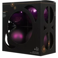KAEMINGK Palline Di Natale-Set di 4 palline di Natale in vetro (D100 mm) Boreale Fico