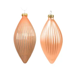 KAEMINGK Palline Di Natale-Set di 3 palline di Natale in vetro (D60 mm) Goccia preziosa Rosa