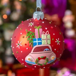 KAEMINGK Palline Di Natale-Set di 6 palline di Natale in vetro (D80 mm) Auto festiva