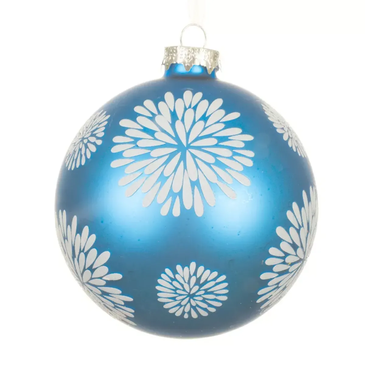 KAEMINGK Palline Di Natale-Set di 12 Palline di Natale in vetro (D100 mm) Scintillio celeste Blu brillante