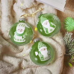 KAEMINGK Palline Di Natale-Set di 12 palline di Natale in vetro (D80 mm) Folletti allegri