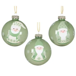 KAEMINGK Palline Di Natale-Set di 12 palline di Natale in vetro (D80 mm) Folletti allegri