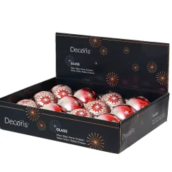 KAEMINGK Palline Di Natale-Set di 12 palline di Natale in vetro (D80 mm) Meribel con glitter argento