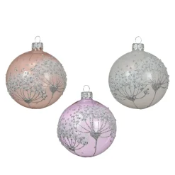 KAEMINGK Palline Di Natale-Set di 6 palline di Natale in vetro (D80 mm) Berce du Caucase Perla e Lilla