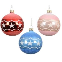 KAEMINGK Palline Di Natale-Set di 6 palline di Natale in vetro (D80 mm) Circo di stelle