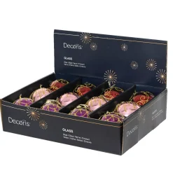 KAEMINGK Palline Di Natale-Set di 12 palline di Natale in vetro (D80 mm) Palazzo Italiano Fico e oro