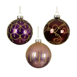 KAEMINGK Palline Di Natale-Set di 12 palline di Natale in vetro (D80 mm) Palazzo Italiano Fico e oro