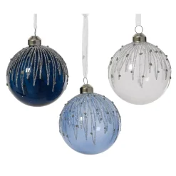 KAEMINGK Palline Di Natale-Set di 12 palline di Natale in vetro (D80 mm) Perle d'inverno