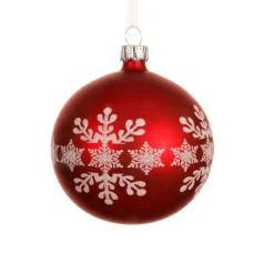 KAEMINGK Palline Di Natale-Set di 6 palline di Natale in vetro (D80 mm) Fiocco di neve