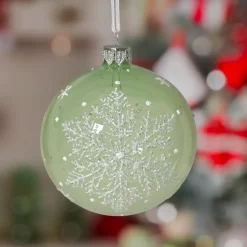 KAEMINGK Palline Di Natale-Set di 6 palline di Natale in vetro (D80 mm) Fiocco di neve fatato