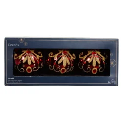 KAEMINGK Palline Di Natale-Set di 3 palline di Natale in vetro (D80 mm) Palazzo