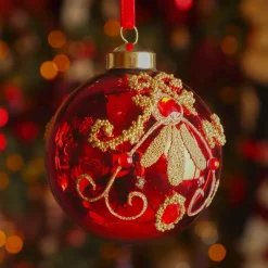 KAEMINGK Palline Di Natale-Set di 3 palline di Natale in vetro (D80 mm) Palazzo