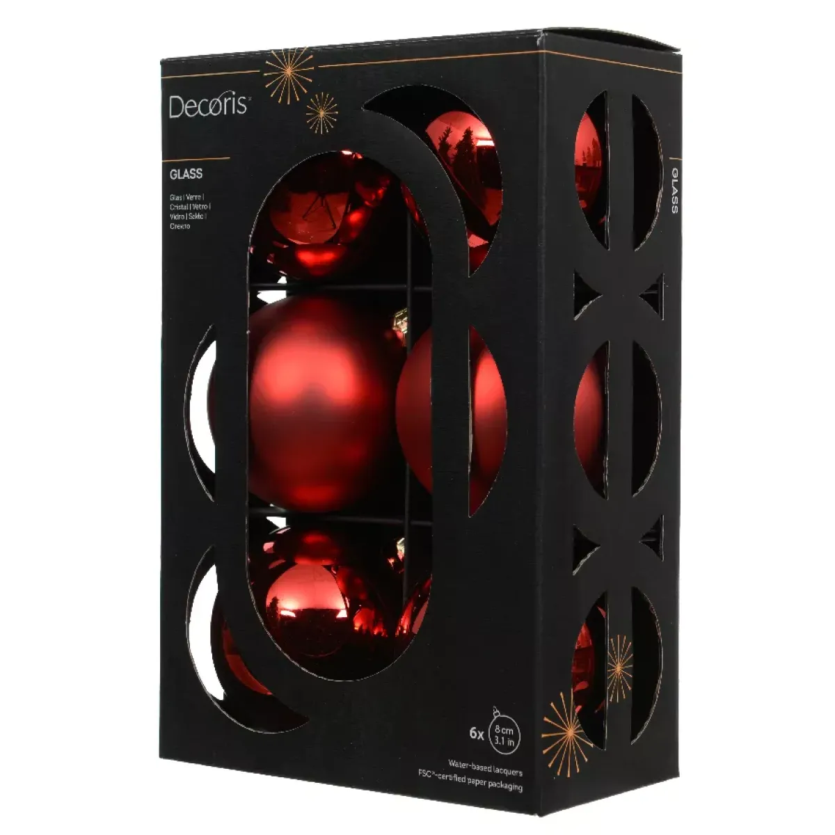 KAEMINGK Palline Di Natale-Set di 6 palline di Natale in vetro (D80 mm) Boreale