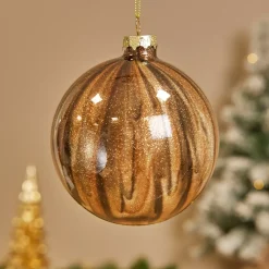 KOOPMAN Palline Di Natale-Set di 9 palline di Natale in vetro (D100 mm) New York scintillante