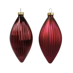 KAEMINGK Palline Di Natale-Set di 3 palline di Natale in vetro (D60 mm) Goccia preziosa Rosso