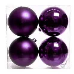 KAEMINGK Palline Di Natale-Set di 4 palline di Natale unite (D100 mm) Aravis Fico