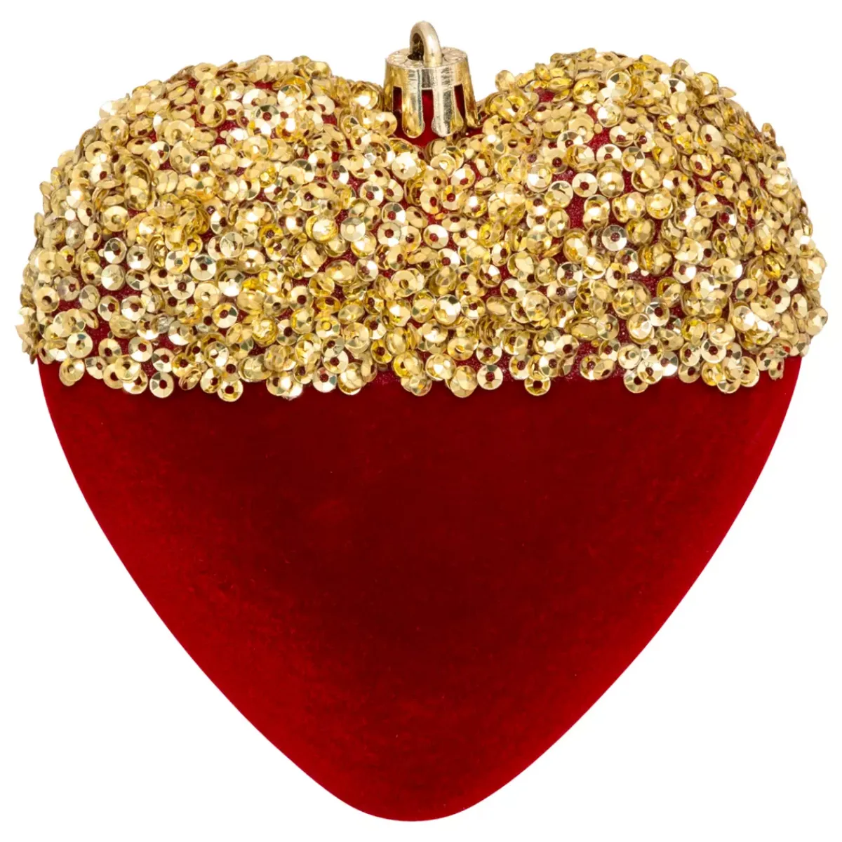 JJA Addobbi Natalizi-Set di 6 pendenti (H15 cm) Cuori e stelle con paillettes Rosso e