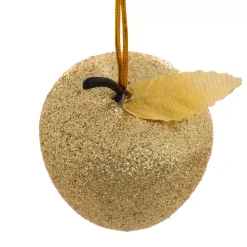 JJA Addobbi Natalizi-Set di 6 pendenti (H6 cm) Mele golose Dorate glitterate