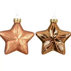 KAEMINGK Addobbi Natalizi-Set di 2 pendenti in vetro (H10 cm) Stelle Celesti