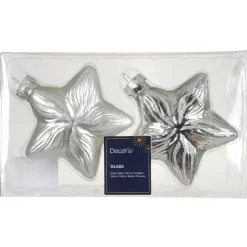 KAEMINGK Addobbi Natalizi-Set di 2 pendenti in vetro (H10 cm) Stelle Celesti