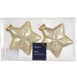 KAEMINGK Addobbi Natalizi-Set di 2 pendenti in vetro (H10 cm) Stelle Celesti