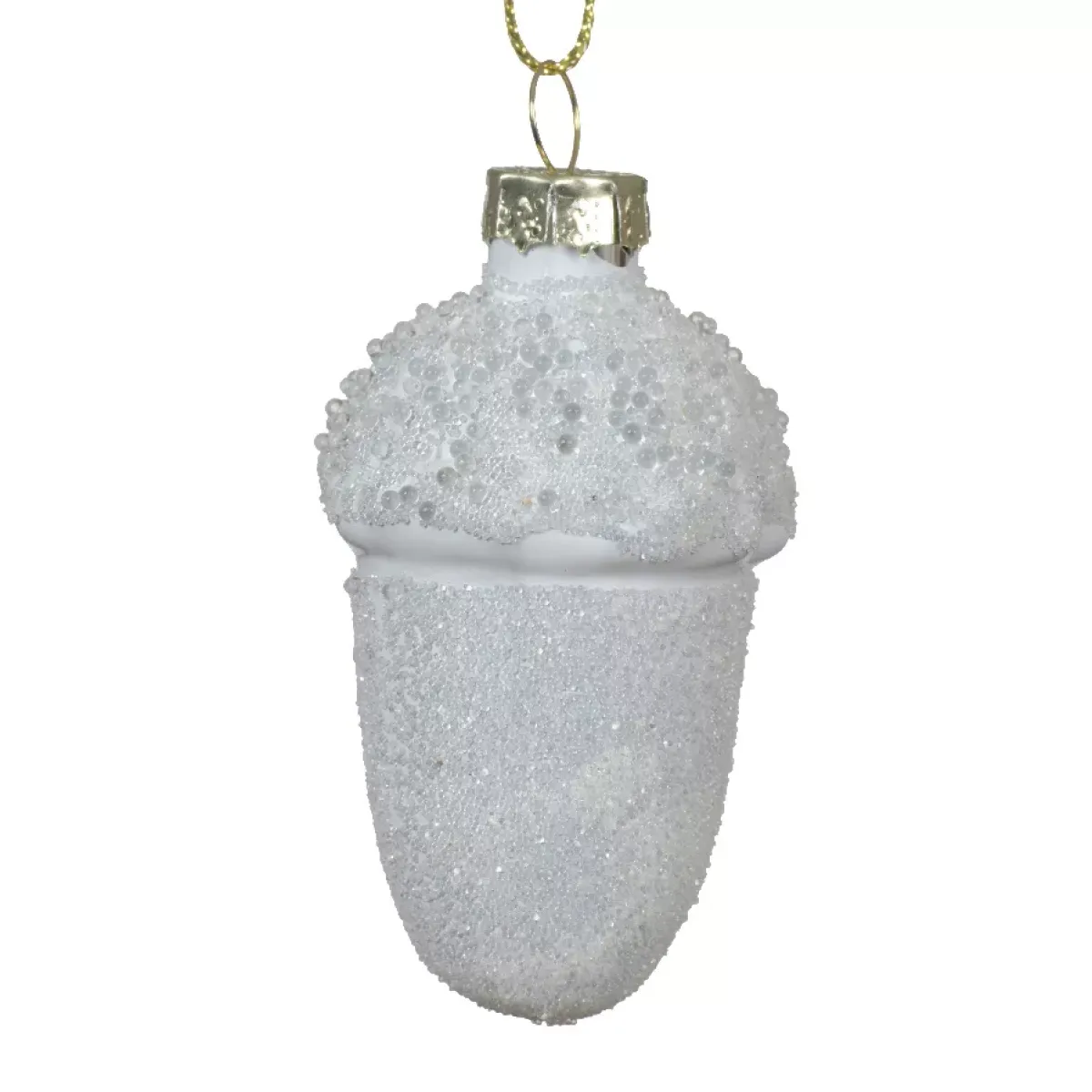 KAEMINGK Addobbi Natalizi-Set di 6 pendenti natalizi in vetro (H6 cm) Ghiande di quercia ghiacciato