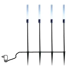BLACHERE Luci Per Esterno-Set di 4 picchetti luminosi da giardino (51.5 cm) Cilindrici Bianco