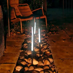 BLACHERE Luci Per Esterno-Set di 4 picchetti luminosi da giardino (51.5 cm) Cilindrici Bianco