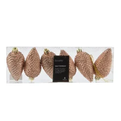 KAEMINGK Addobbi Natalizi-Set di 6 pigne da appendere (H8 cm) Alpine Pesca