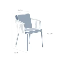 Set di 2 poltrone da giardino in alluminio Amalfi Bianco e tortora
