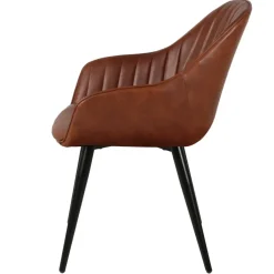 Poltrone-Set di 2 poltrone in similpelle (seduta 47 cm) Juno scuro