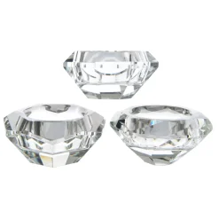 KAEMINGK Candele Natalizie-Set di 12 portacandele in vetro (D7 cm) Diamante cristallo