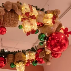 EMINZA Oggetti Decorativi E Illuminati|Decorazioni E Oggetti Natalizi-Set di 3 regali luminosi 65 LED (25 cm) Santa Bianco e
