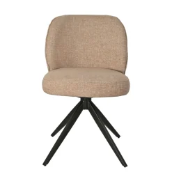 Sedia-Set di 2 sedie da pranzo girevoli in tessuto testurizzato (seduta 51 cm) Linda