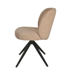 Sedia-Set di 2 sedie da pranzo girevoli in tessuto testurizzato (seduta 51 cm) Linda