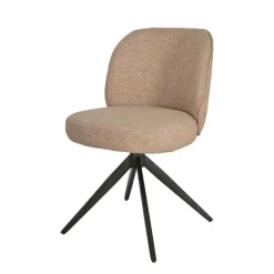 Sedia-Set di 2 sedie da pranzo girevoli in tessuto testurizzato (seduta 51 cm) Linda
