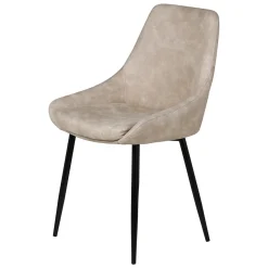 Sedia-Set di 2 sedie da pranzo in effetto camoscio (seduta 47 cm) Juno