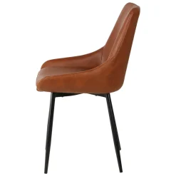 Sedia-Set di 2 sedie da pranzo in similpelle (seduta 47 cm) Juno