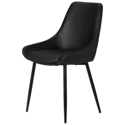Sedia-Set di 2 sedie da pranzo in similpelle (seduta 47 cm) Juno