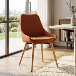 Sedia-Set di 2 sedie da pranzo in tessuto (seduta 47 cm) Juno